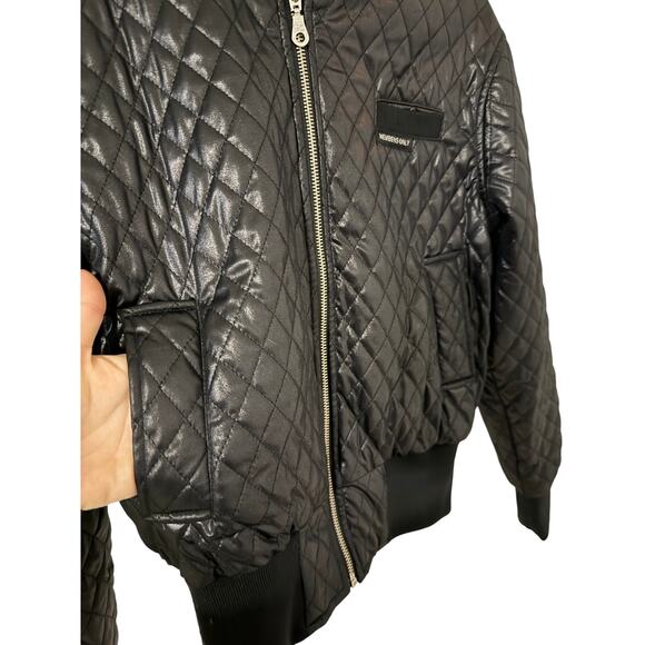 Y2K Members Only old school black jacket cropped sz S old school winter zip up - Picture 5 of 15